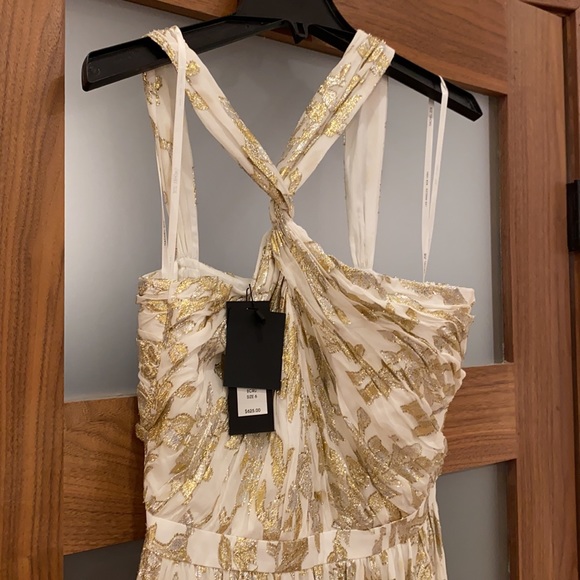 Rachel Zoe Bella l Metallic Silk Goddess Gown - Picture 9 of 14